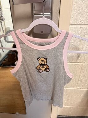 Mighty Fine Teddy Bear Ribbed Tank Top